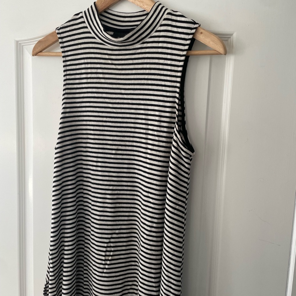 Striped mock neck tank